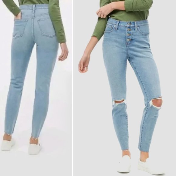 J. Crew Denim - ✨ J. Crew 10" High Rise Button Fly Skinned Knee Skinny Jeans
